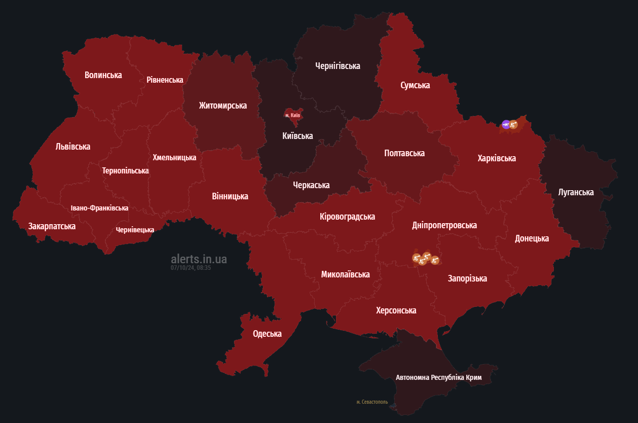 Україною шириться повітряна тривога, попереджають про &quot;швидкісні цілі&quot;